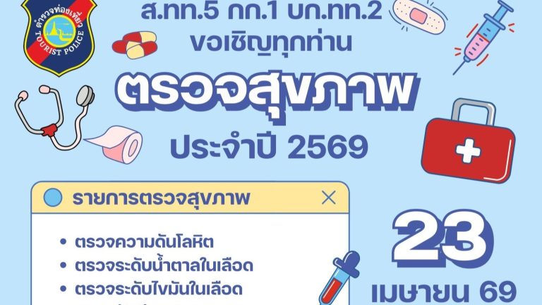 🩺 ขอเชิญชวนข้าราชการตำรวจ ทุกท่าน เข้ารับการตรวจสุขภาพประจำปี